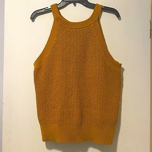 Madewell high neck chunky knit sweater tank | L